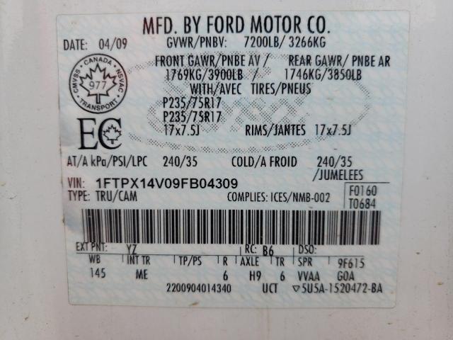 Photo 10 from auction – 2009 FORD F150 SUPER with VIN 1FTPX14V09FB04309