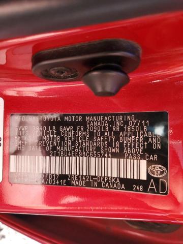 Photo 10 from auction – 2011 TOYOTA COROLLA BA with VIN 2T1BU4EE9BC655744