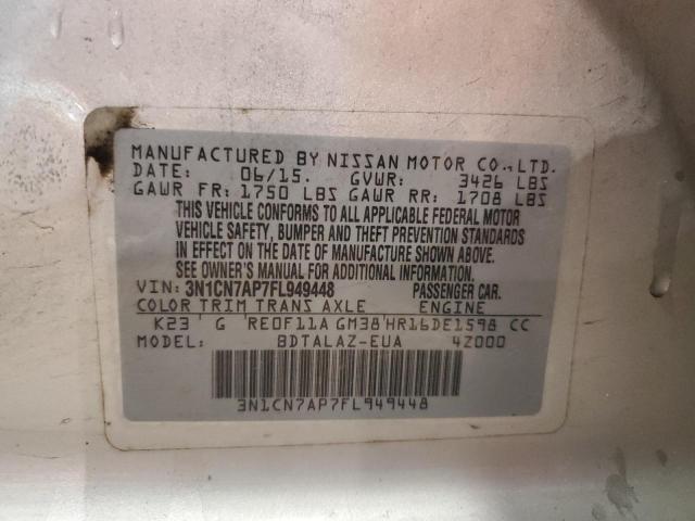 Photo 10 from auction – 2015 NISSAN VERSA S with VIN 3N1CN7AP7FL949448