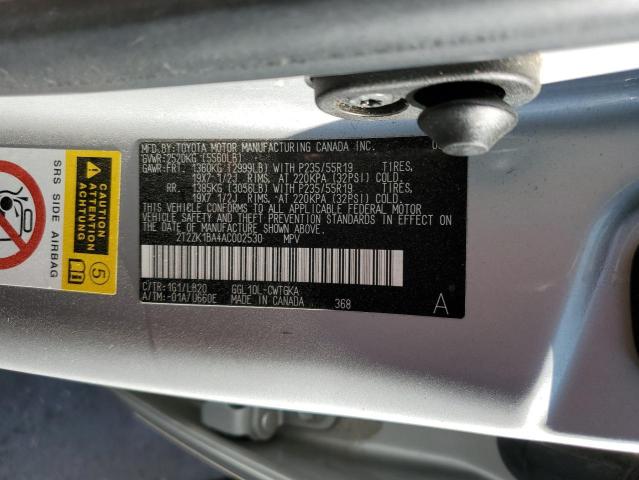 Photo 10 from auction – 2010 LEXUS RX 350 with VIN 2T2ZK1BA4AC002530