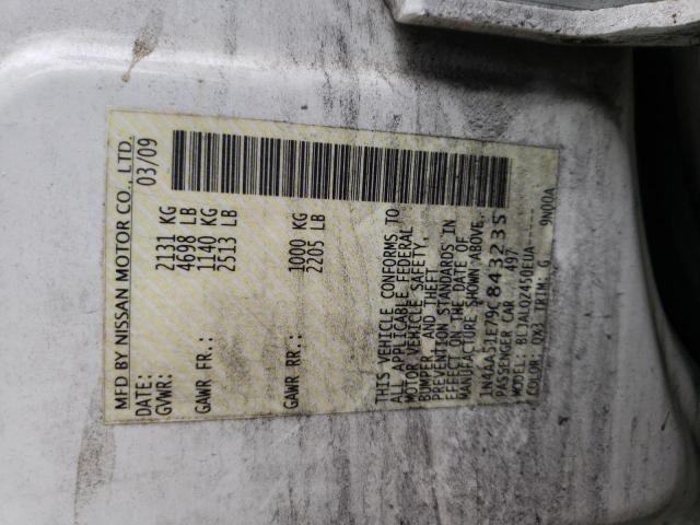 Photo 10 from auction – 2009 NISSAN MAXIMA S with VIN 1N4AA51E79C843235
