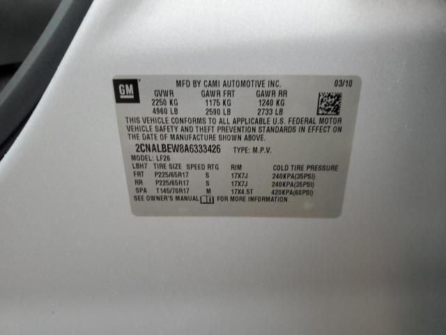 Photo 10 from auction – 2010 CHEVROLET EQUINOX LS with VIN 2CNALBEW8A6333426