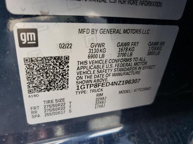 Photo 10 from auction – 2022 GMC SIERRA LIM with VIN 1GTP8FED4NZ196307
