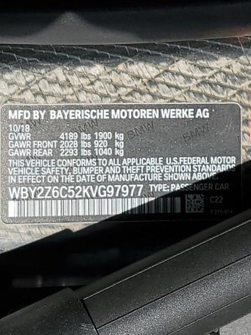 Photo 10 from auction – 2019 BMW I8 with VIN WBY2Z6C52KVG97977