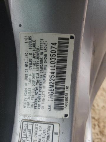 Photo 10 from auction – 2001 HONDA CIVIC LX with VIN 1HGEM22541L035074