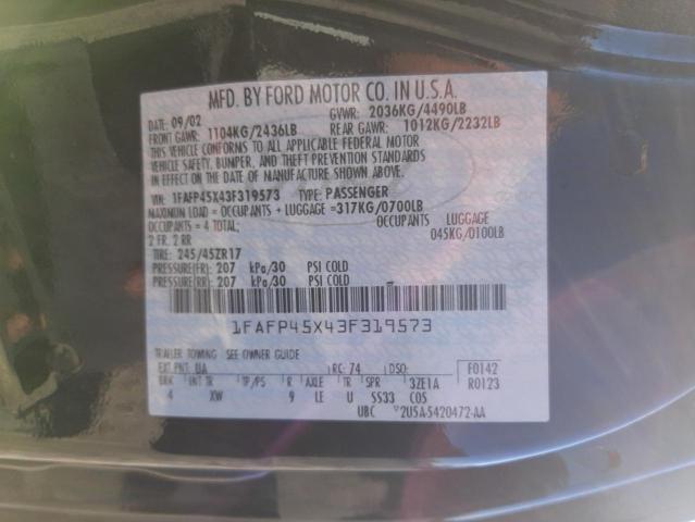 Photo 10 from auction – 2003 FORD MUSTANG GT with VIN 1FAFP45X43F319573