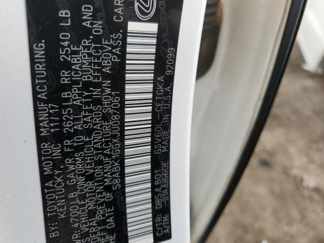 Photo 10 from auction – 2018 LEXUS ES 350 with VIN 58ABK1GGXJU087061