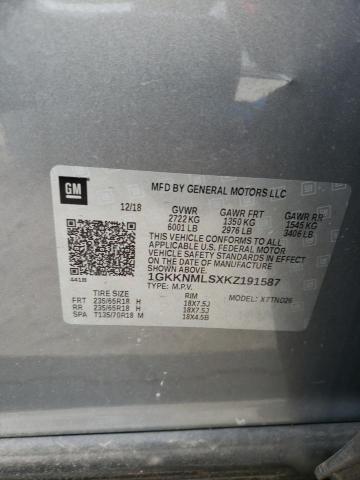 Photo 10 from auction – 2019 GMC ACADIA SLT with VIN 1GKKNMLSXKZ191587