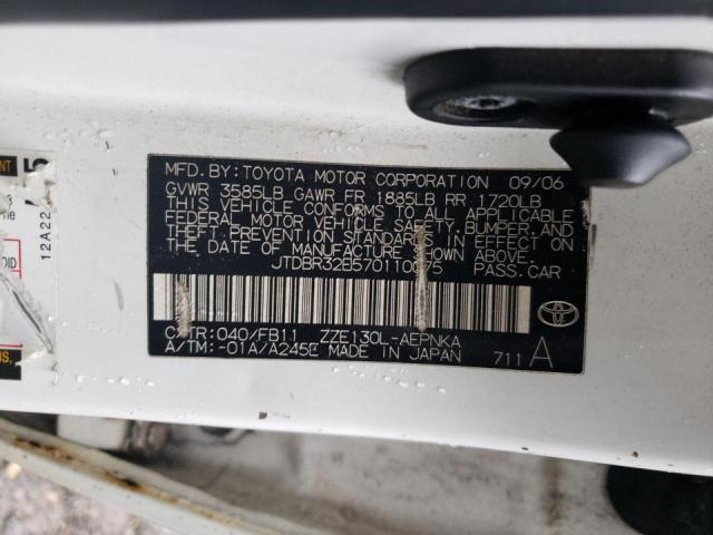 Photo 10 from auction – 2007 TOYOTA COROLLA CE with VIN JTDBR32E570110075