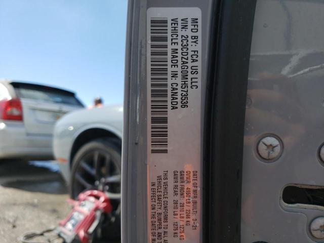 Photo 10 from auction – 2021 DODGE CHALLENGER with VIN 2C3CDZAG0MH573536