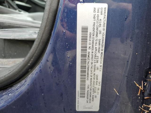 Photo 10 from auction – 2011 VOLKSWAGEN JETTA with VIN 3VWGZ7AJ7BM388930