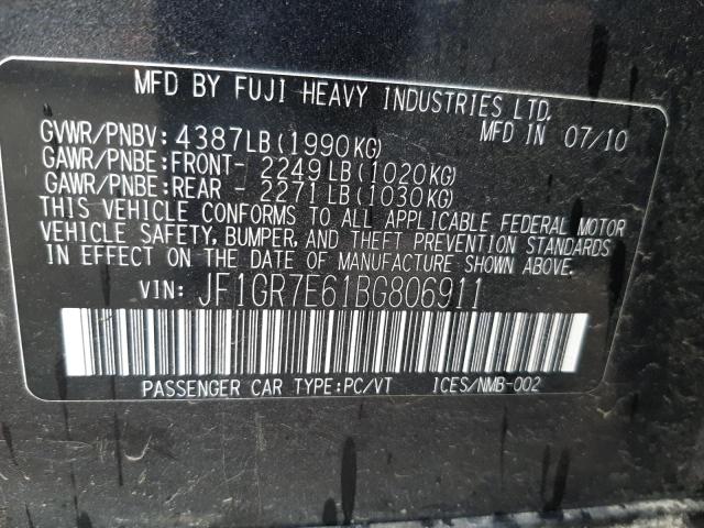 Photo 10 from auction – 2011 SUBARU IMPREZA WR with VIN JF1GR7E61BG806911