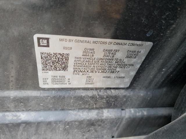 Photo 10 from auction – 2018 CHEVROLET EQUINOX LT with VIN 2GNAXJEV1J6273877