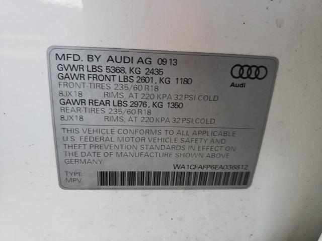Photo 10 from auction – 2014 AUDI Q5 PREMIUM with VIN WA1CFAFP6EA036812