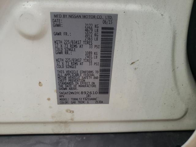 Photo 10 from auction – 2015 NISSAN ROGUE S with VIN 5N1AT2MV2FC892610