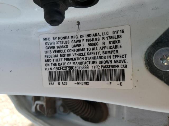 Photo 10 from auction – 2016 HONDA CIVIC LX with VIN 19XFC2F50GE025899