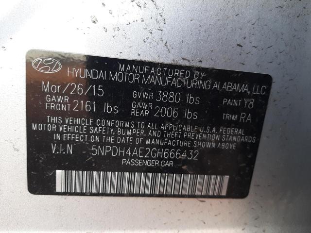 Photo 10 from auction – 2016 HYUNDAI ELANTRA SE with VIN 5NPDH4AE2GH666432