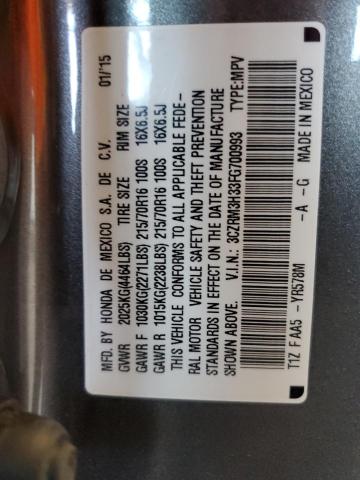 Photo 10 from auction – 2015 HONDA CR-V LX with VIN 3CZRM3H33FG700993