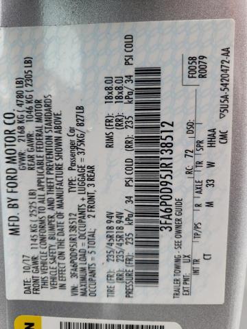 Photo 10 from auction – 2018 FORD FUSION TIT with VIN 3FA6P0D95JR138512