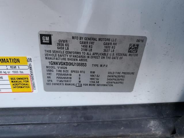 Photo 10 from auction – 2017 CHEVROLET TRAVERSE L with VIN 1GNKVGKD0HJ106853