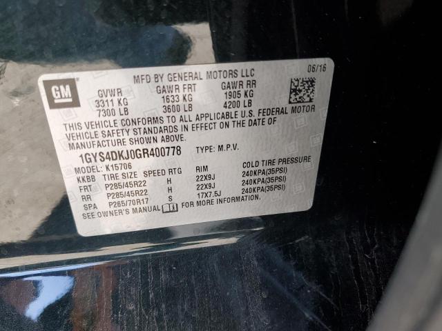 Photo 10 from auction – 2016 CADILLAC ESCALADE with VIN 1GYS4DKJ0GR400778