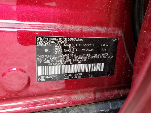 Photo 10 from auction – 2021 TOYOTA VENZA with VIN JTEAAAAH3MJ051144