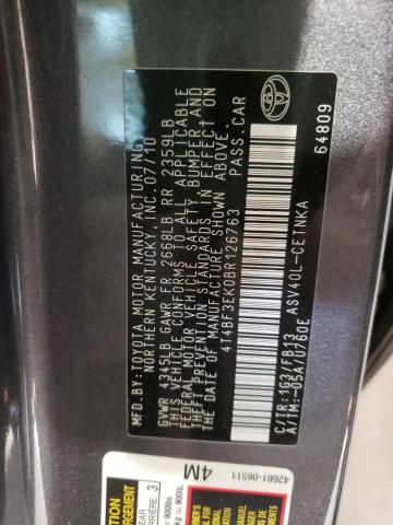 Photo 10 from auction – 2011 TOYOTA CAMRY BASE with VIN 4T4BF3EK0BR126763