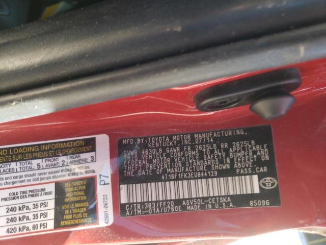 Photo 10 from auction – 2014 TOYOTA CAMRY L with VIN 4T1BF1FK3EU844129