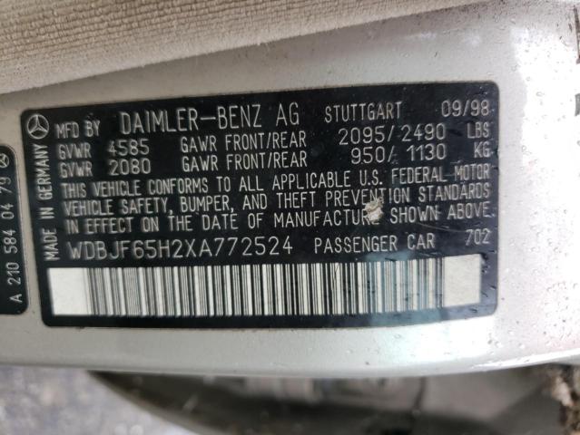 Photo 10 from auction – 1999 MERCEDES-BENZ E 320 with VIN WDBJF65H2XA772524