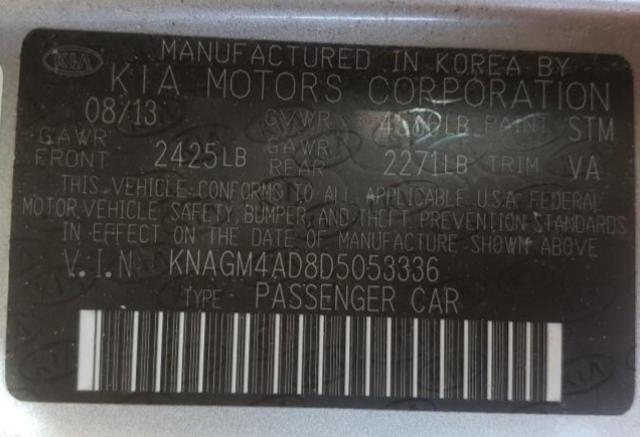 Foto 10 de la subasta – 2013 KIA OPTIMA HYB con VIN KNAGM4AD8D5053336