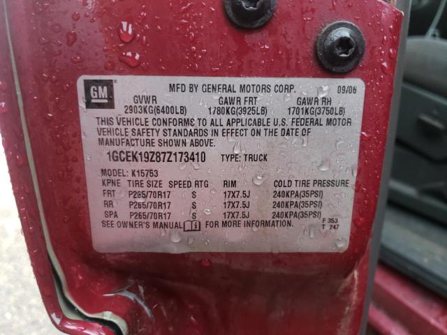 Photo 10 from auction – 2007 CHEVROLET SILVERADO with VIN 1GCEK19Z87Z173410