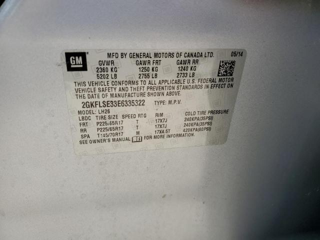 Photo 10 from auction – 2014 GMC TERRAIN SL with VIN 2GKFLSE33E6335322