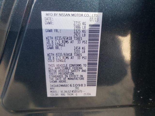 Photo 10 from auction – 2014 NISSAN PATHFINDER with VIN 5N1AR2MN6EC610983