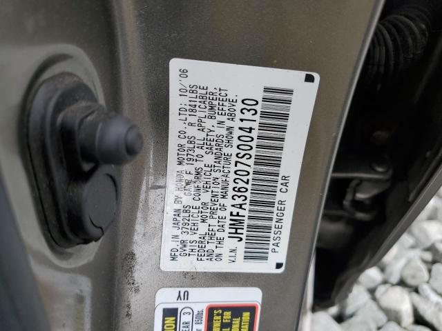 Photo 10 from auction – 2007 HONDA CIVIC HYBR with VIN JHMFA36207S004130