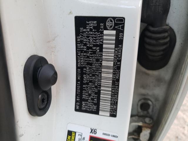 Photo 10 from auction – 2016 TOYOTA COROLLA L with VIN 2T1BURHEXGC724070