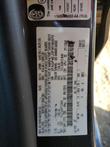 Photo 10 from auction – 2015 FORD FIESTA SE with VIN 3FADP4EJ3FM190975