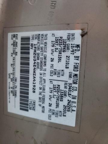 Photo 10 from auction – 1998 FORD EXPLORER with VIN 1FMZU34E4WZA41928