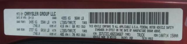 Photo 10 from auction – 2011 DODGE RAM 2500 with VIN 3D7UT2CLXBG530667