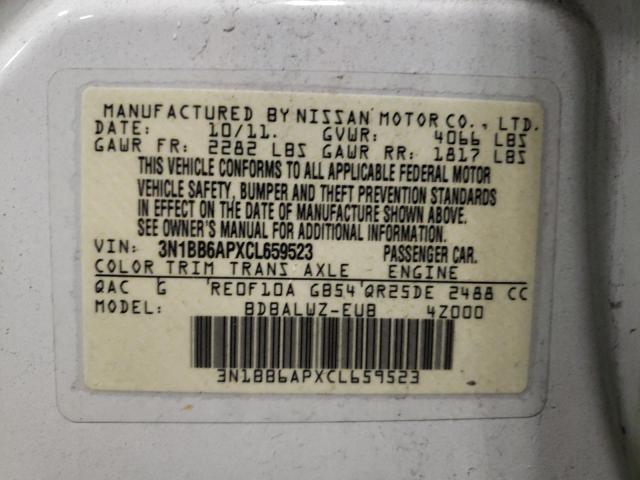 Photo 10 from auction – 2012 NISSAN SENTRA SE- with VIN 3N1BB6APXCL659523