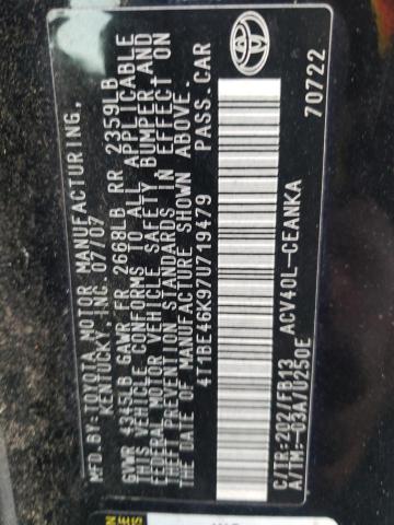 Photo 10 from auction – 2007 TOYOTA CAMRY CE with VIN 4T1BE46K97U719479