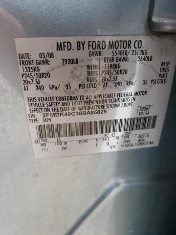 Photo 10 from auction – 2008 FORD EDGE LIMIT with VIN 2FMDK49C18BA85825
