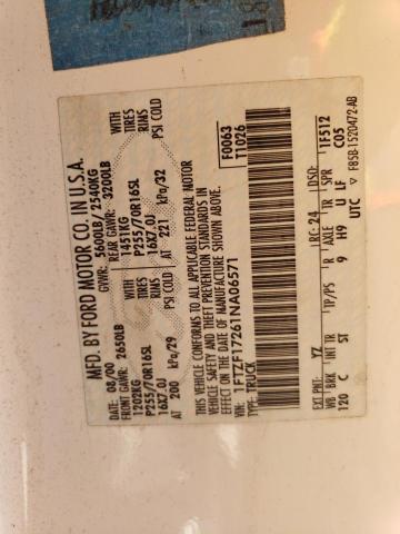 Photo 10 from auction – 2001 FORD F150 with VIN 1FTZF17261NA06571