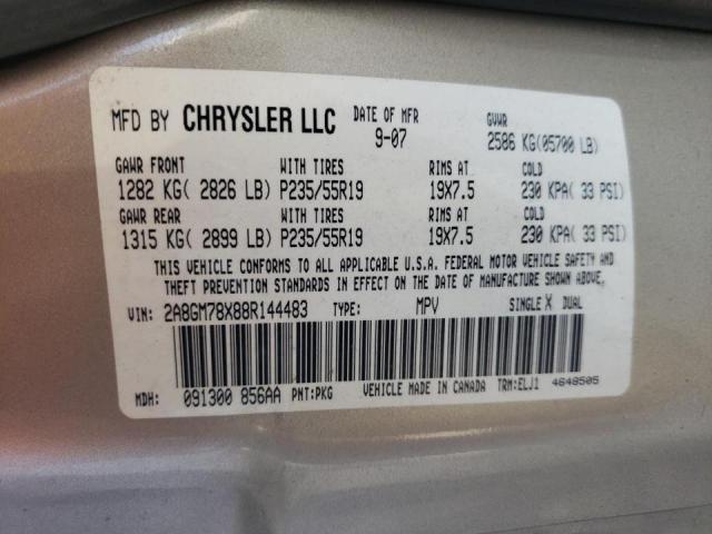 Photo 10 from auction – 2008 CHRYSLER PACIFICA L with VIN 2A8GM78X88R144483