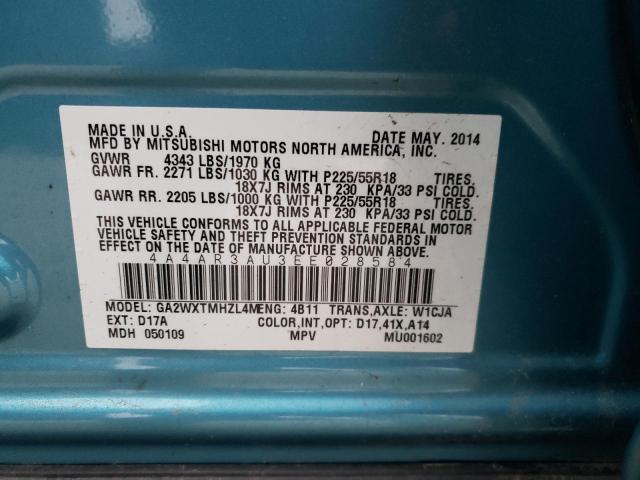 Photo 10 from auction – 2014 MITSUBISHI OUTLANDER with VIN 4A4AR3AU3EE028584