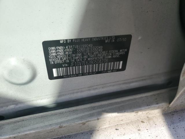 Photo 10 from auction – 2011 SUBARU IMPREZA WR with VIN JF1GV7E62BG504278