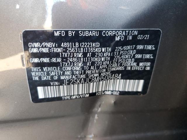 Photo 10 from auction – 2021 SUBARU FORESTER P with VIN JF2SKAJC8MH508484