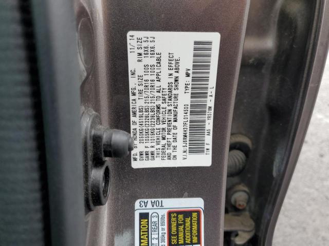 Photo 10 from auction – 2015 HONDA CR-V LX with VIN 5J6RM4H37FL014500