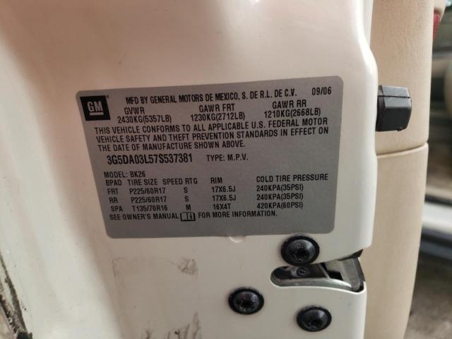 Photo 10 from auction – 2007 BUICK RENDEZVOUS with VIN 3G5DA03L57S537381