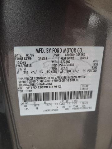 Photo 10 from auction – 2009 FORD F150 SUPER with VIN 1FTRX12839FB17612