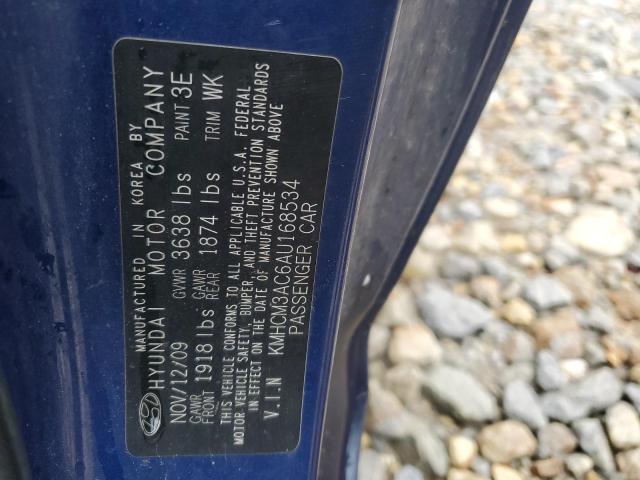 Photo 10 from auction – 2010 HYUNDAI ACCENT BLU with VIN KMHCM3AC6AU168534